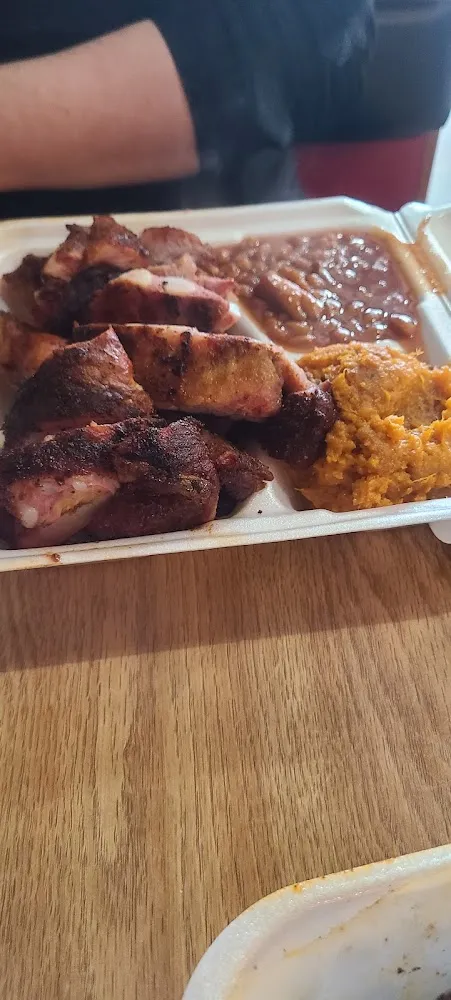 Rib Tips and Sweet Potatoes